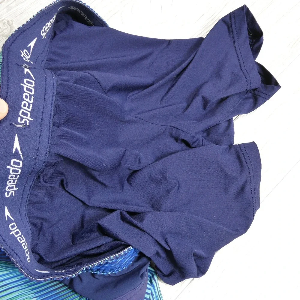 Speedo Swim Trunks‎ Adult Large Blue Green Bathing Suit Lined Shorts